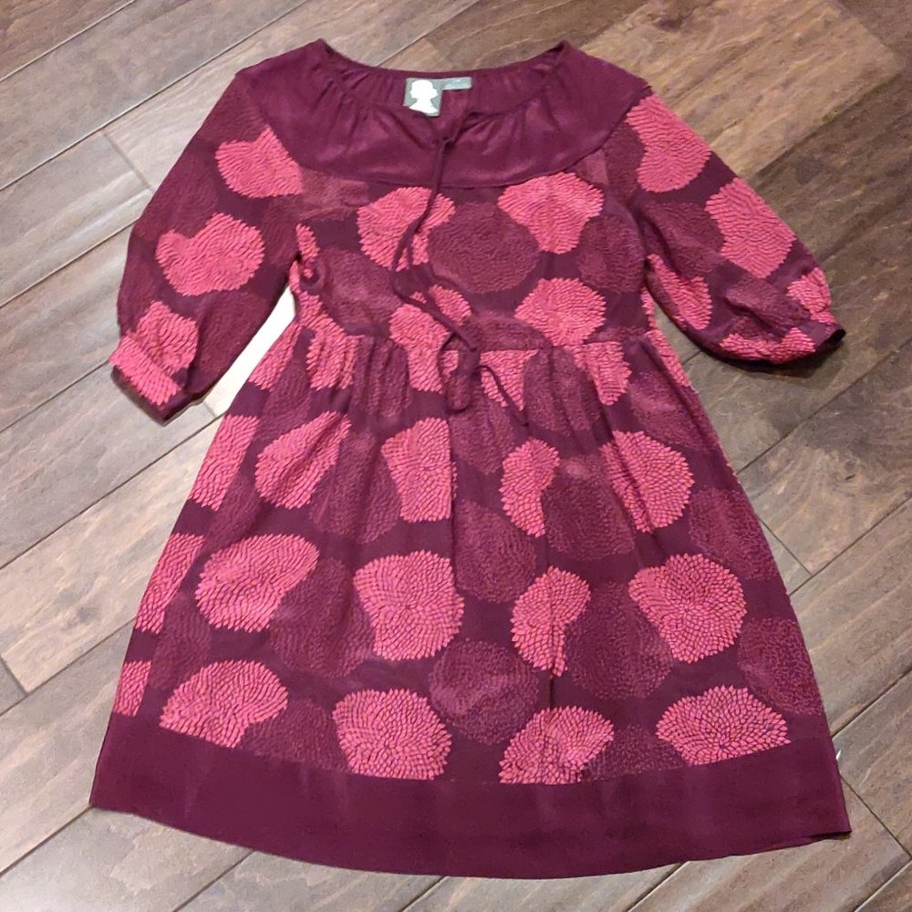 Girls From Savoy Bouquet Toss 100% Silk Dress by Anthropologie SIZE 4